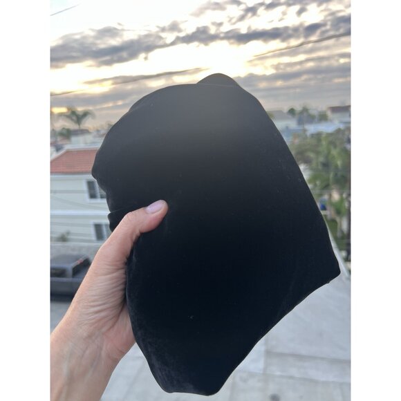 Current/Elliott black velvet ruffle sleeve oversized blouse holiday California L - Picture 2 of 8